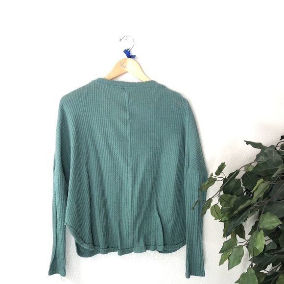 Out From Under Teal Tie Front Shirt - Picture 6 of 6